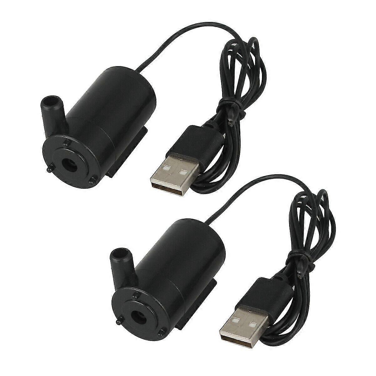 2pcs Mini Submersible Pump 5v 1.0a Tools Usb Plug 1m Cable Mute Small Water Pump