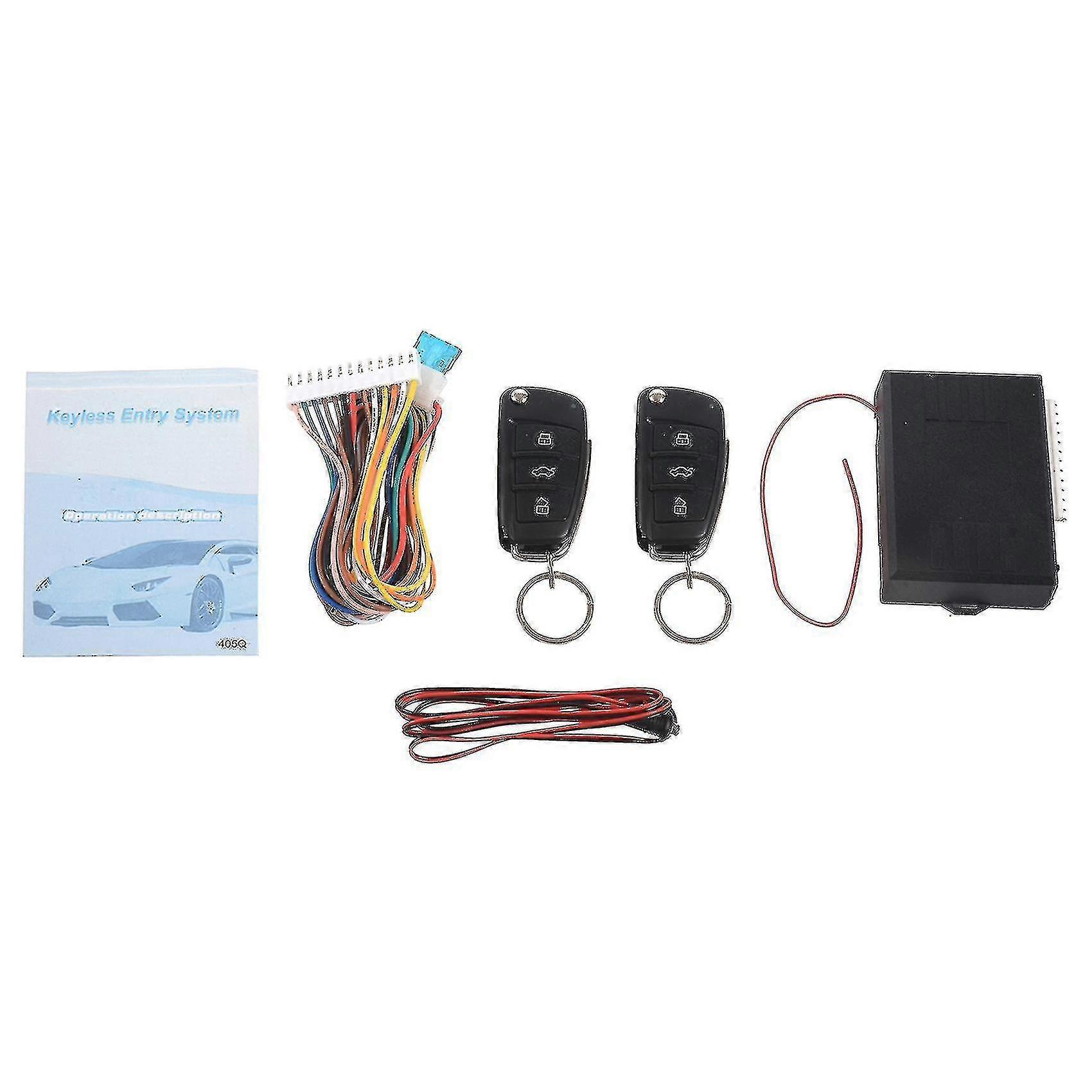 Universal Car Auto Keyless Entry System-knapp Start Stop Led Keychain Central Kit Dörrlås med R