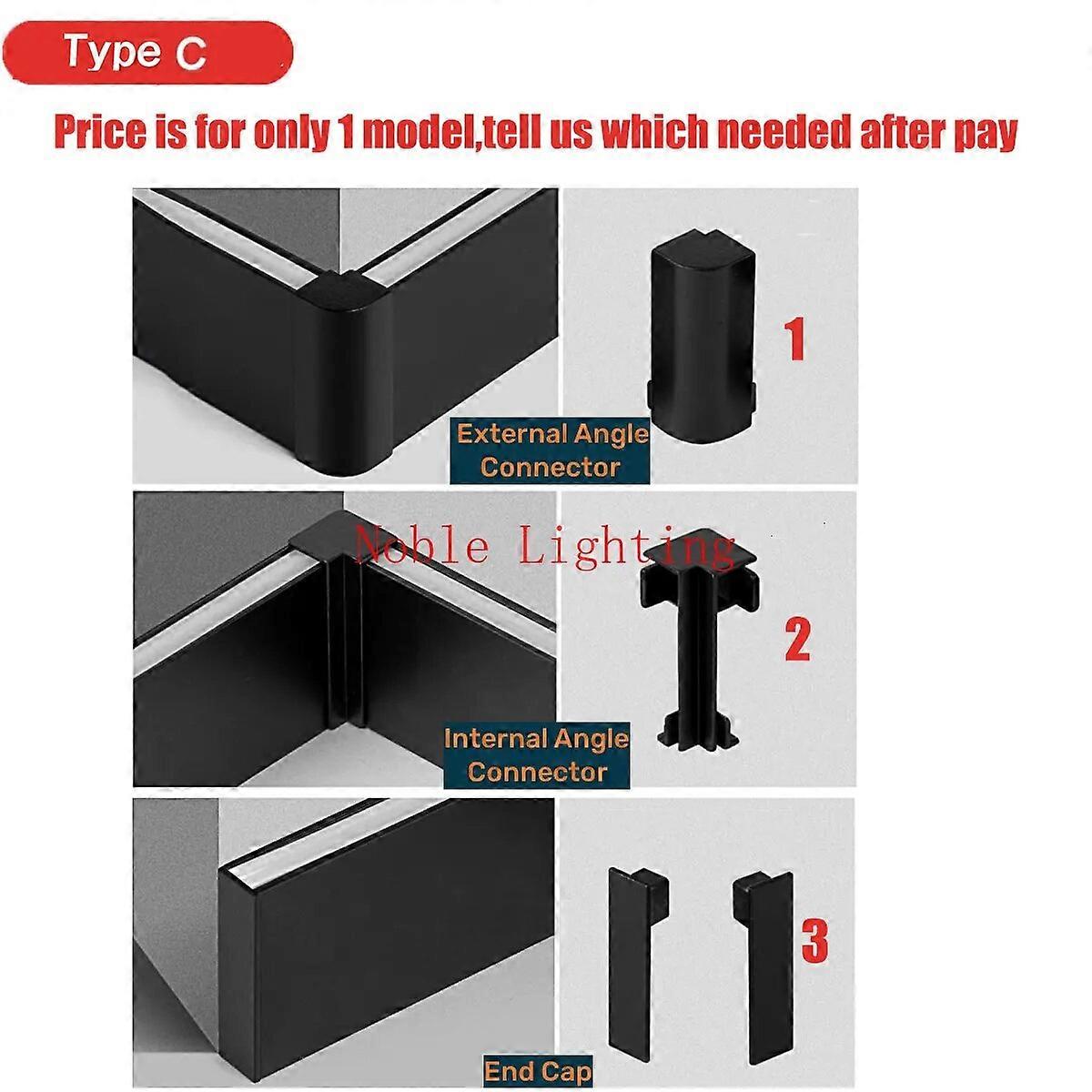 0.5m/1m פינה לוח בסיס חצאית דק במיוחד led רצועת פרופיל אלומיניום קצה קיר תאורה אחורית קו מותניים פינתי בר מטבח אור