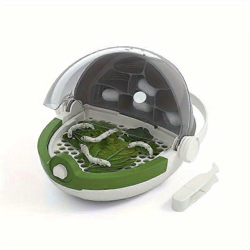 1pc Transparent Silkworm Care Station - Premium Insect Breeding Habitat Kit with Crystal Clear Observation - Lightweight Portable Bug Hatchery for But