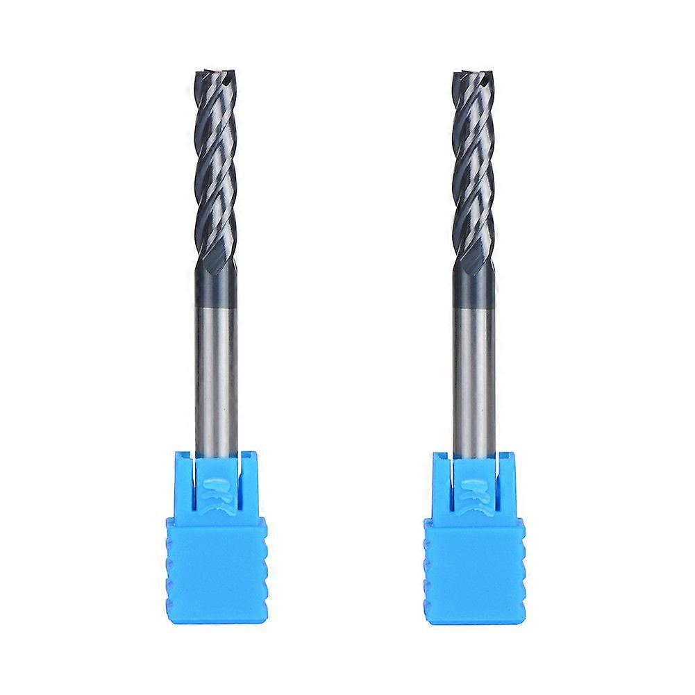 2x 6MM Solid Carbide Straight Shank 4 Flutes End Mill CNC Milling Drill Bits Set