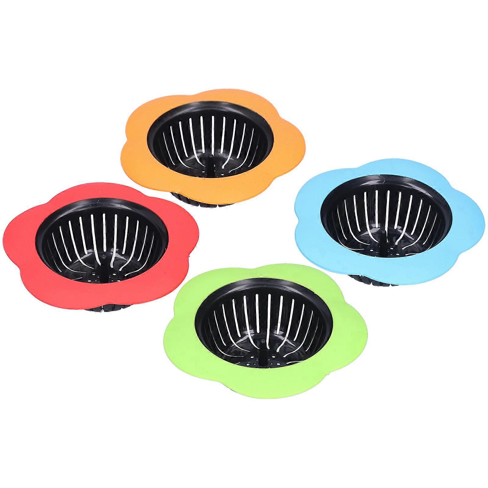 Hair Catcher Drain Filter 4Pcs Set for Bathroom Laundry Kitchen Bathtub