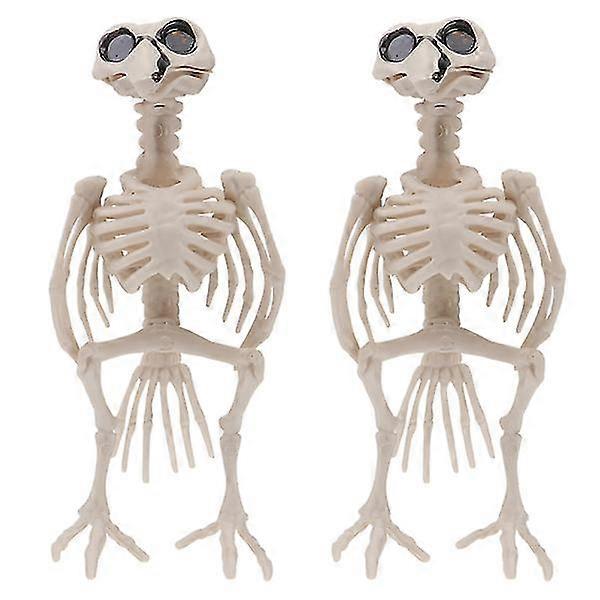 2pcs Halloween Crow Skeleton Model Adornments Scene Layout Decor Props