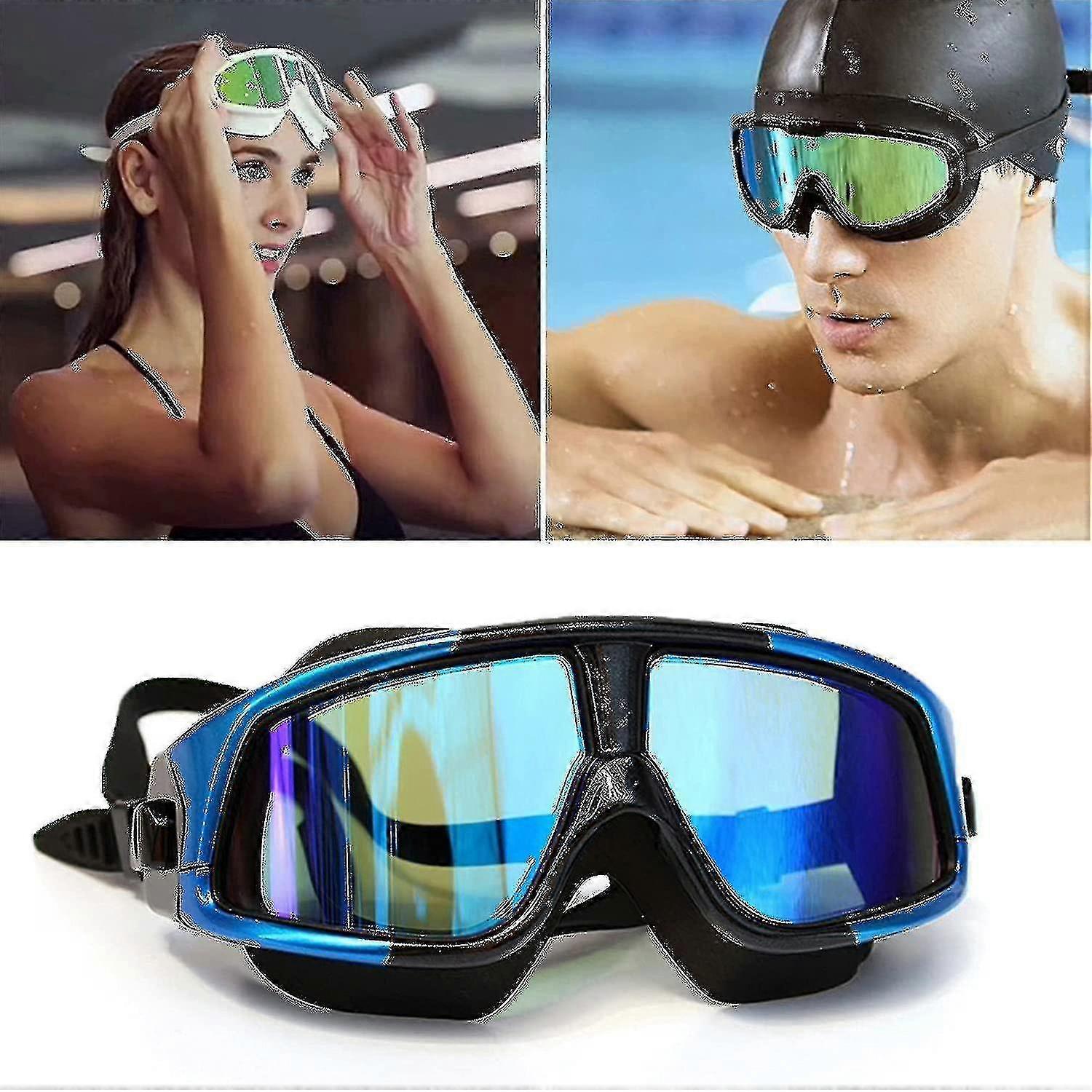 Swimming Goggles, Adult Swimming Goggles With Uv Protection And Anti Fog Lens, Anti Slip Easy To Adjust Comfortable Silicone Goggles, Professional Swi