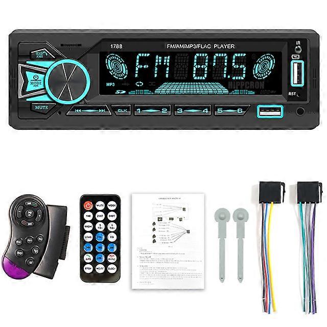 Car Radio Stereo Receiver 1din FM Bluetooth MP3 Audio Player Cellphone Handfree Digital USB/TF With In Dash Aux Input