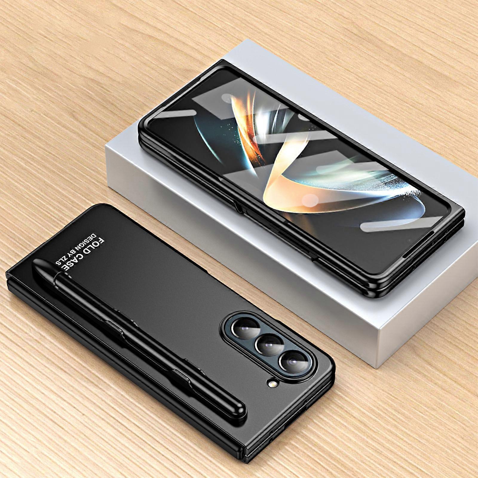 Z Fold 5 Case with S Pen and S Pen Holder, ProtectiveCase with Front Screen Protector Film for Samsung Fold5