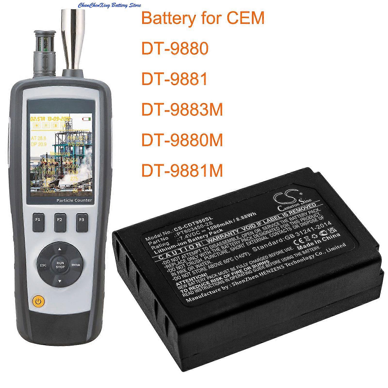 Batterie CS 1200mAh PT603450-2S pour CEM DT-9880, DT-9880M, DT-9881, DT-9883M, DT-9881M