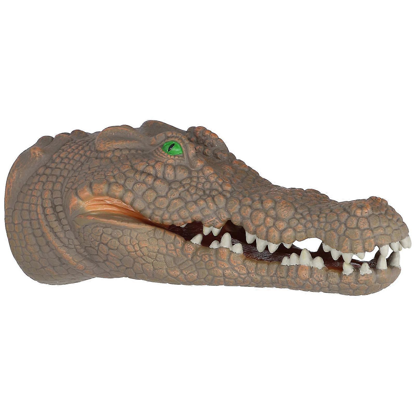 Crocodile Head Puppet Durable Hand Painted Rubber Toy Portable and Safe for Kids