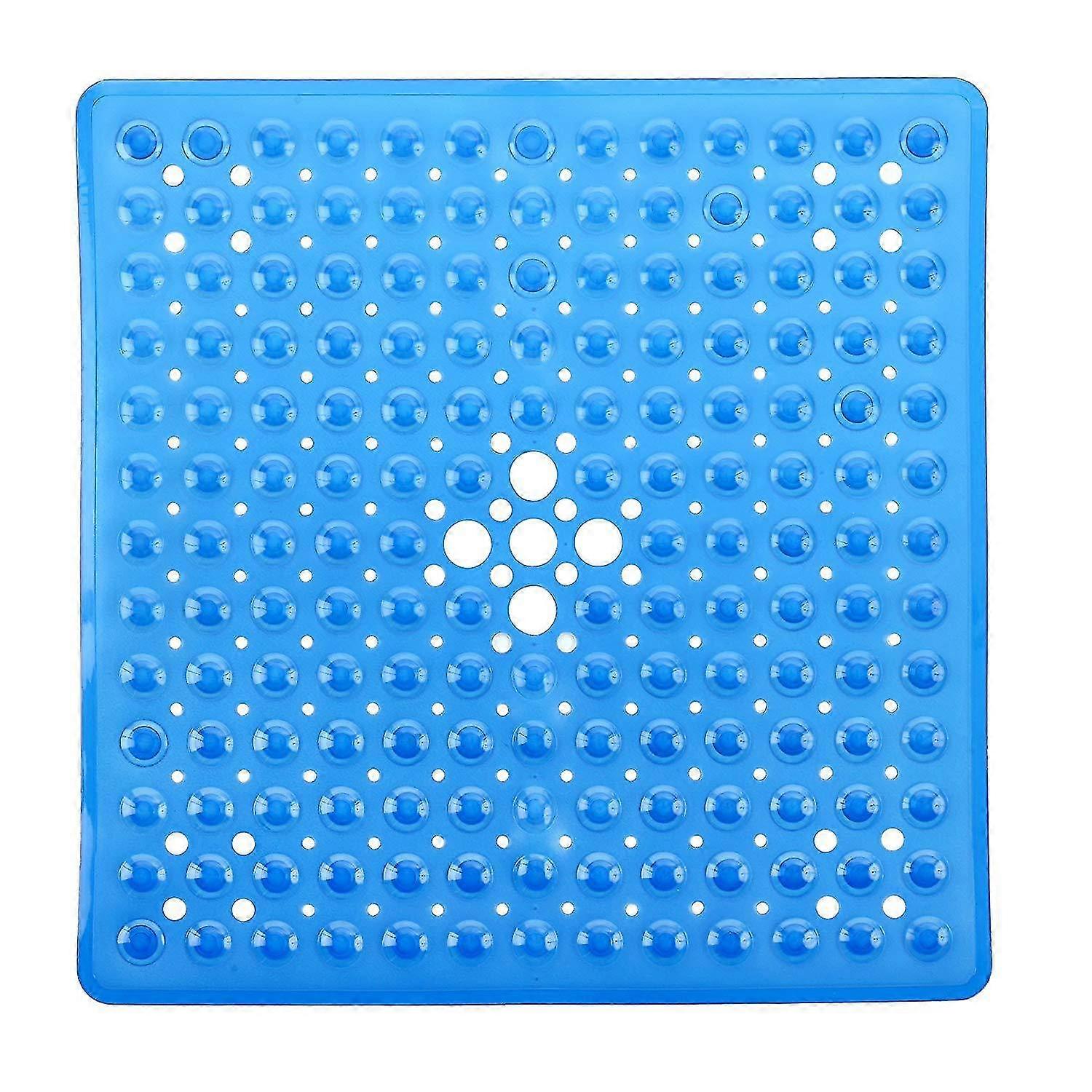 Shower Mat Non-slip Extra For Adults Including Hanging Shower Mat 53 X 53 Cm Non-slip Shower Mat Antibacterial And Machine Washable (light Blue)