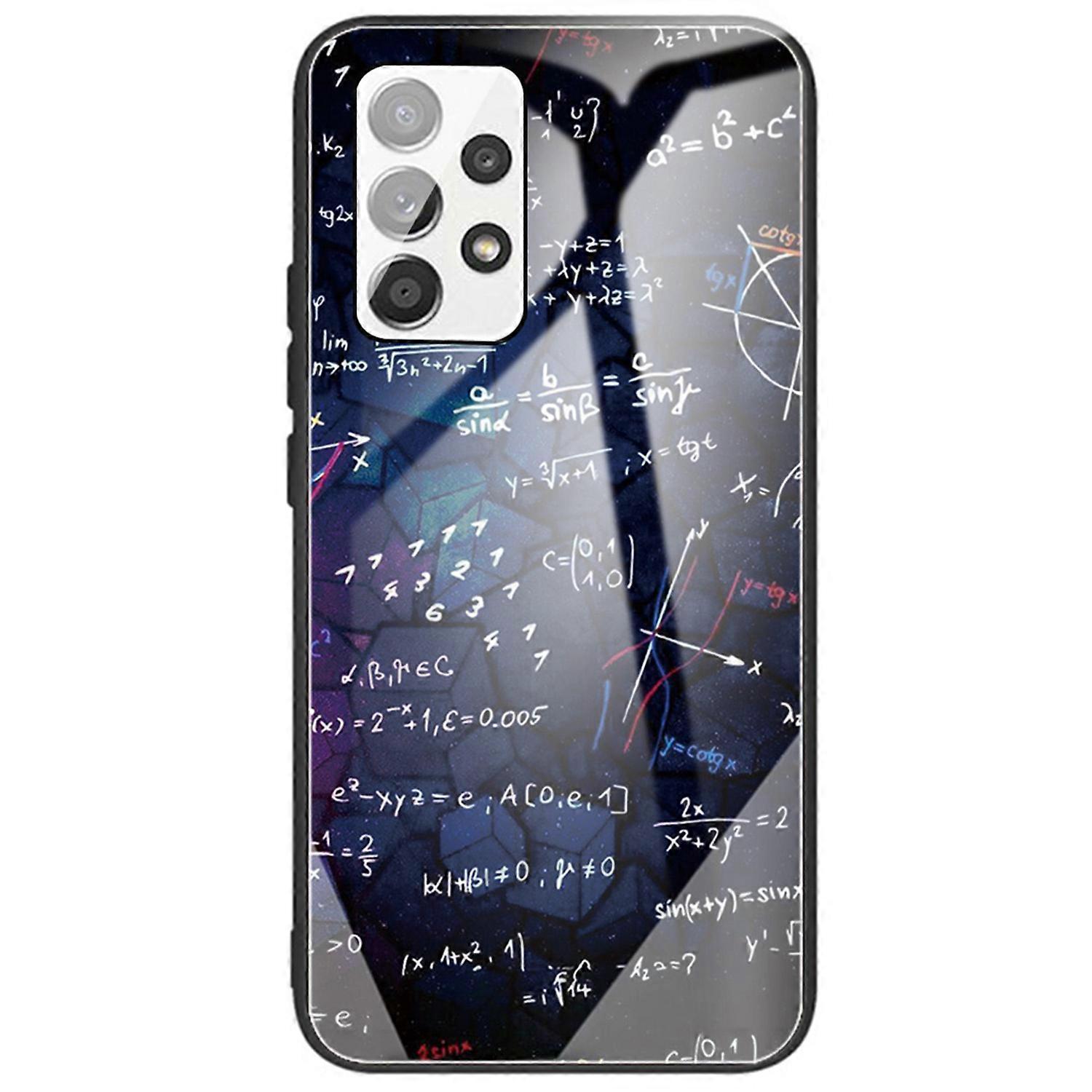Pattern Printing Anti-Scratch Tempered Glass Back Soft TPU Frame Shock-Absorption Phone Case for Samsung Galaxy A53 5G