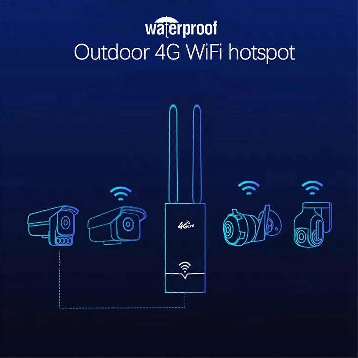 4G-WLAN-Router für den Außenbereich 150 Mbit/s WLAN-Router Hochgeschwindigkeits-Dual-Außenantenne mit SIM-Kartensteckplatz EU-Stecker