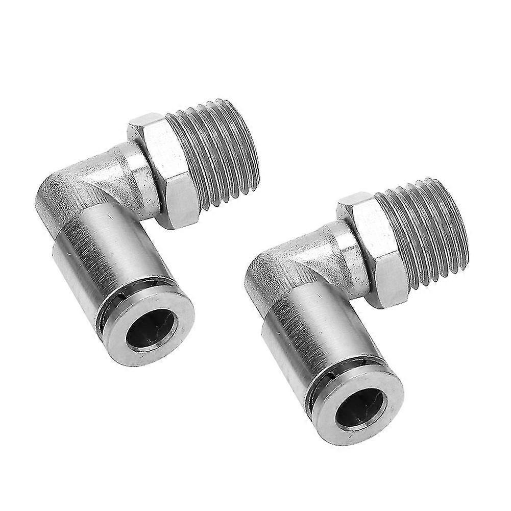 6mm Pneumatic Quick Connector 90 Degrees BSPP Male Thread (1/4') - 2Pcs