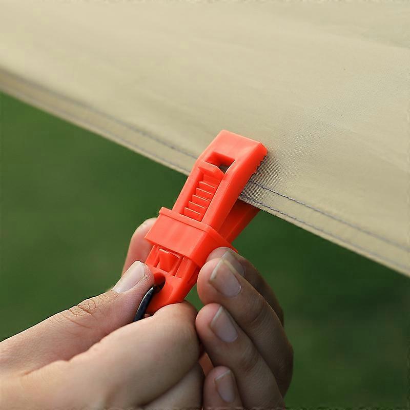 10Pcs Red Tarp Clip, Tent Clip, Plastic Clip, for Camping Canopy Clamp Black Tarp Clips Awnings for Outdoor Activities