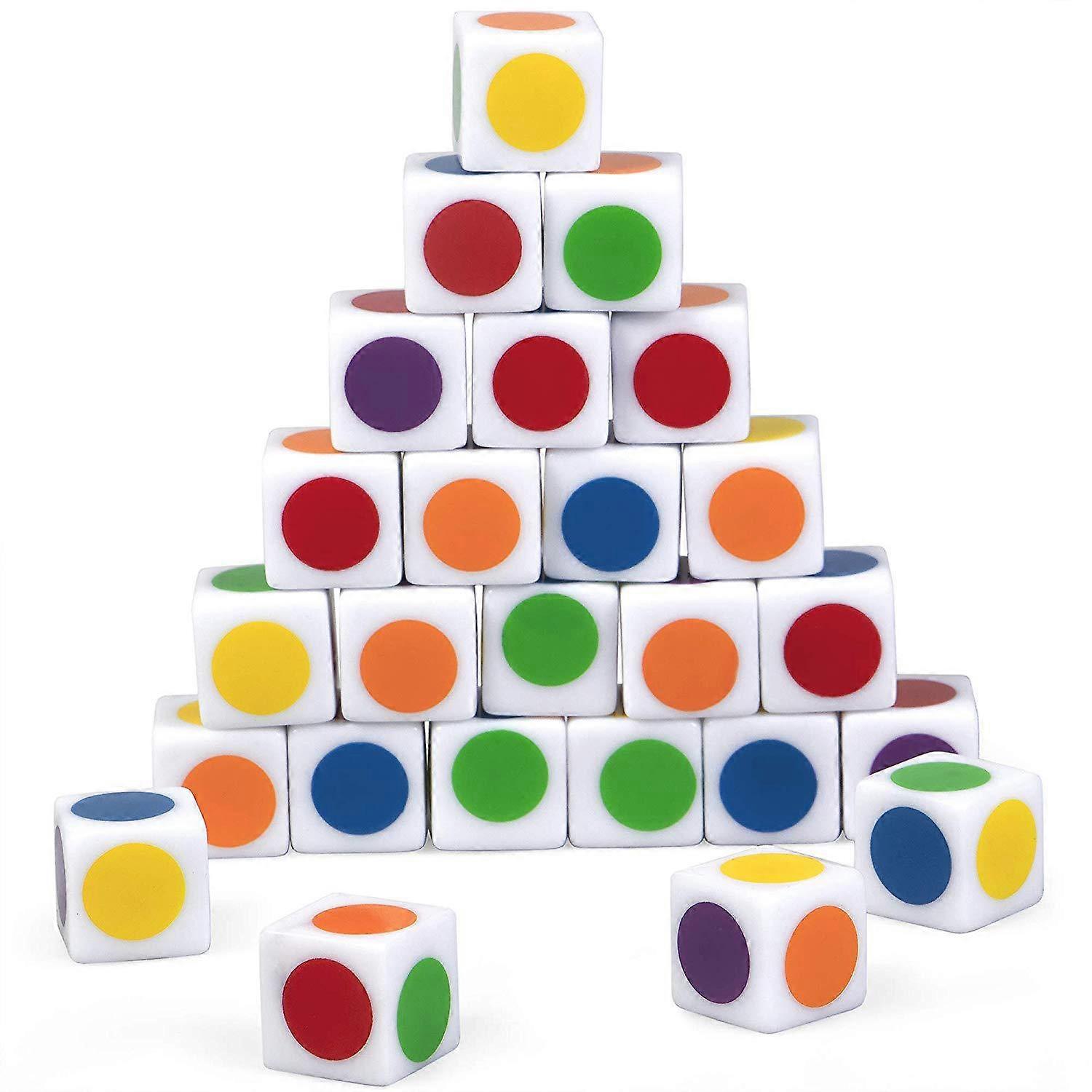 25pcs Acrylic 6 Sided Dice, Dice for Playing Games like Tenzi, Farkle, Bunco or Math Education