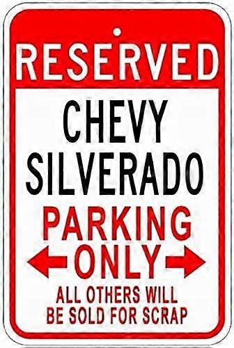 Placas de Metal Chevy Silverado Placa de Estacionamento de Lata - 8X12 Polegadas