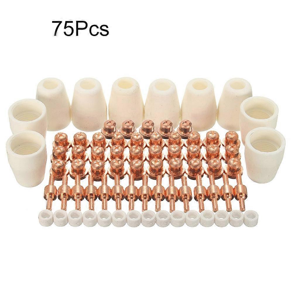 75Pcs Plasma Tips Nozzles Electrodes for PT-31 L-G-40 Cutting Torch CUT40 CUT50 JIKAIX