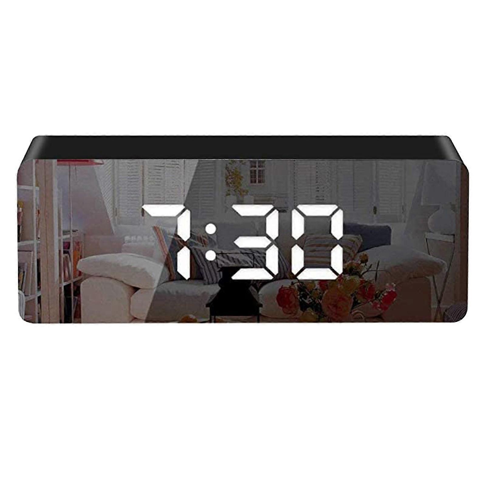 Digital Alarm Clock Big Screen Led Bedside Alarm Clock Mirror Clock Snooze