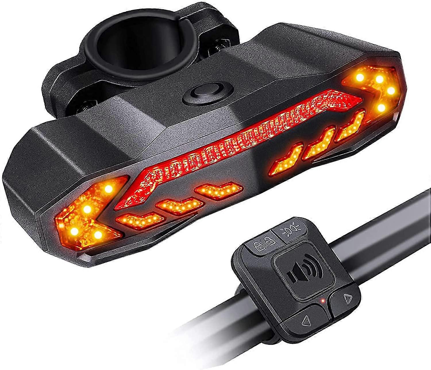 Bicycle Alarm With Remote Control, Bicycle Rear Light, 110 Db Loud Anti-theft Bicycle Alarm