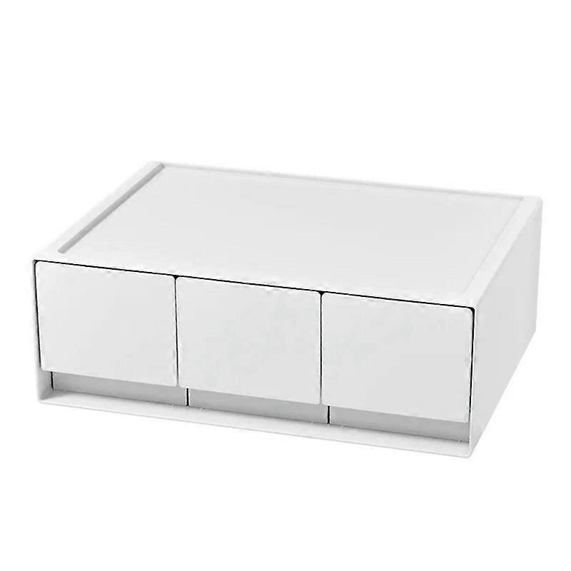 Stackable Desktop Organizer Capacity Drawer Storage Box School Stationery Sundries Organizer ,3 Drawer