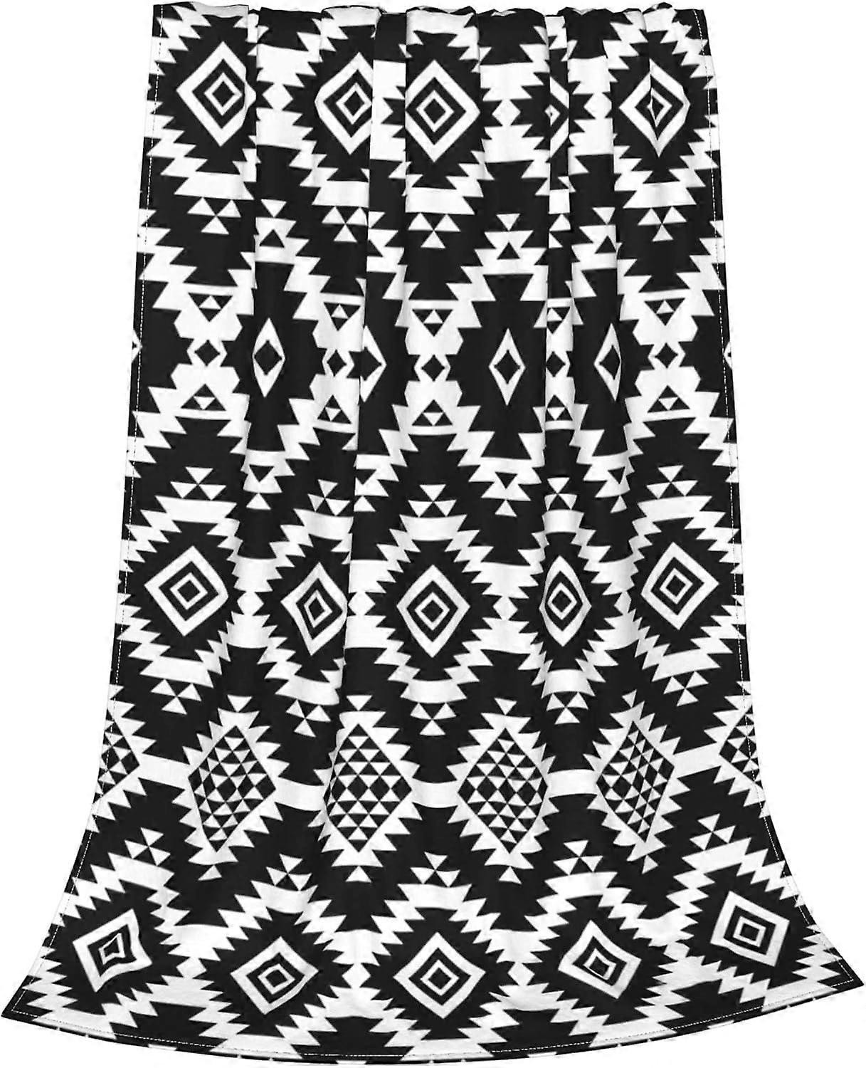 Boho Throw Blanket Schwarz und Weiß Dekorativ \u200bBlankets Leichte gemütliche weiche Flanell Bohemian Bettdecke für Wohnzimmer Couch Stuhl Sofa 40" x