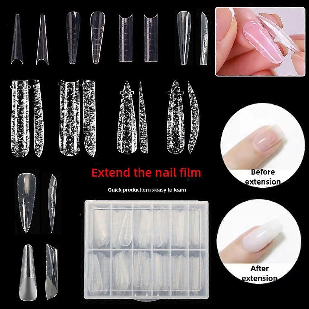 Patterned nail mold 17-2 (H) $ nail art nail mold paper-free hand extension crystal nail piece 120 pieces ballet almond nail with scale nail piece