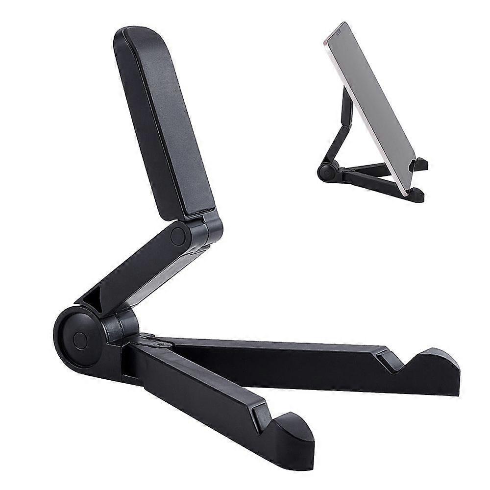 Triangle Shaped Plastic Mobile Phone Holders Folding Cell Phone Stand Holder Universal Portable Tablets Holder Black Open: 17x15.5x15.5cm