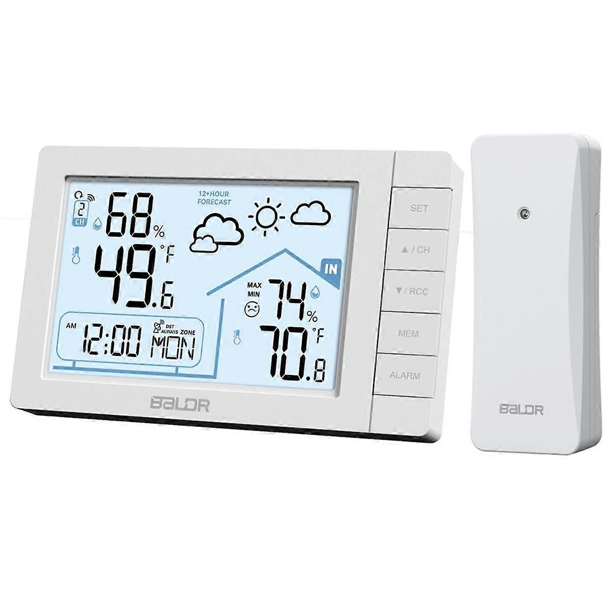Wireless Weather Station with Wireless Sensor DCF Radio-Controlled Clock Indoor/Outdoor Thermomete