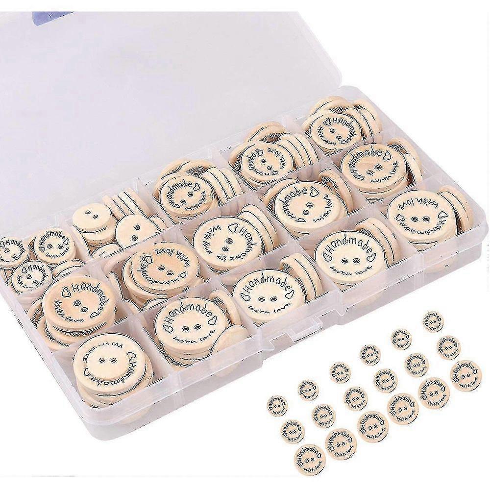 Wooden Buttons, 150 Pieces, Handmade Wooden Buttons