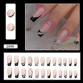 Zwart Wit Zebrastreep Decor Valse Nagels Duurzaam Nooit Splijten Com