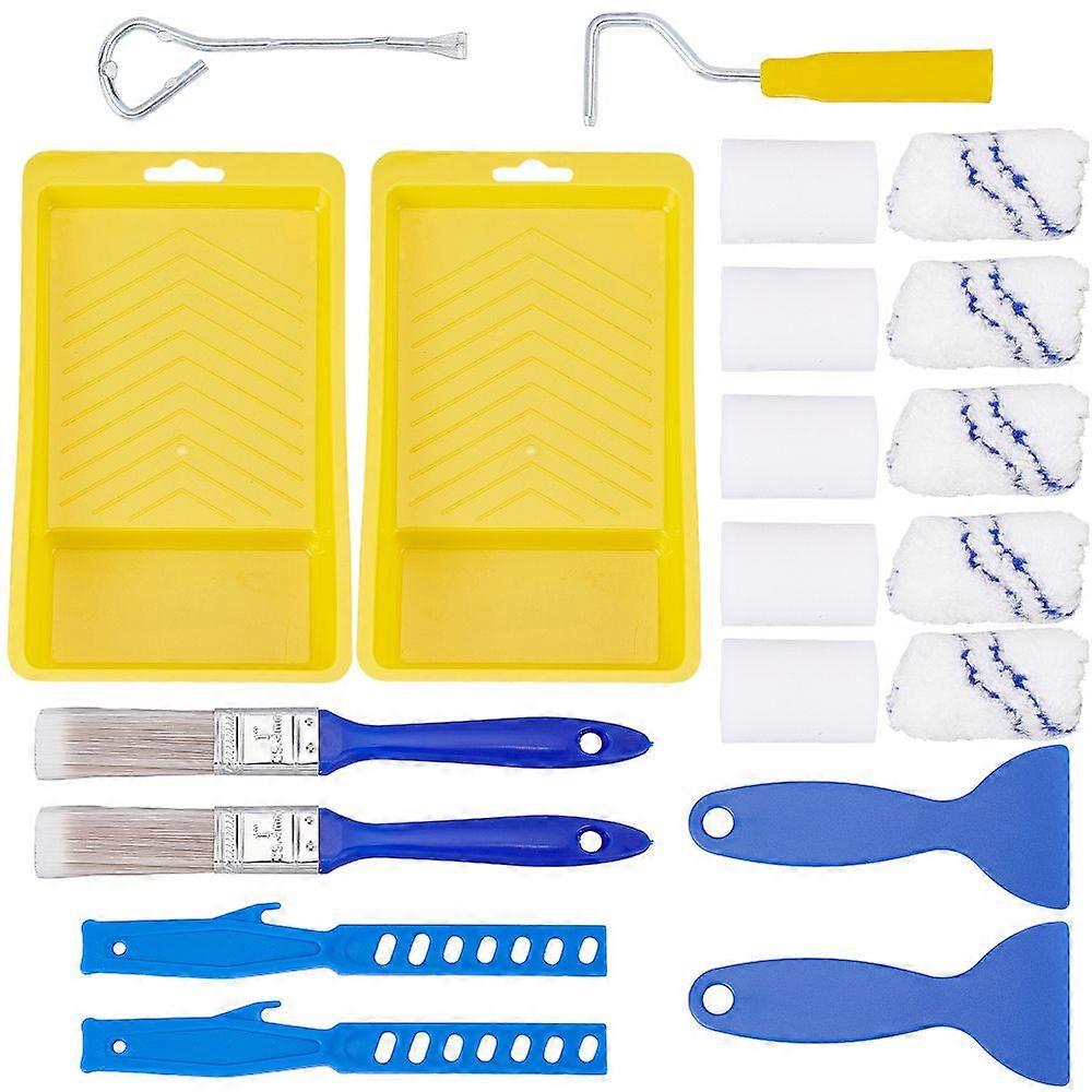 Wall Paint Tools Kit including 2Pcs Air Conditioner Condenser Cleaning Tool with 2Pcs Plastic Stirring Rods and 1 Set PP Brayer Roller Set and 2Pcs Pl
