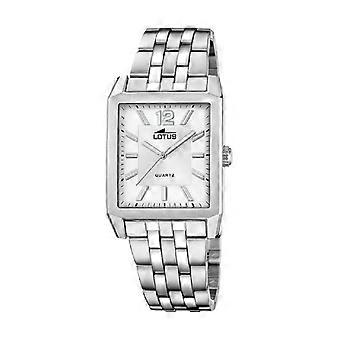 Lotus square series Men's Analog Quartz Watch with Stainless Steel Bracelet 18983/1