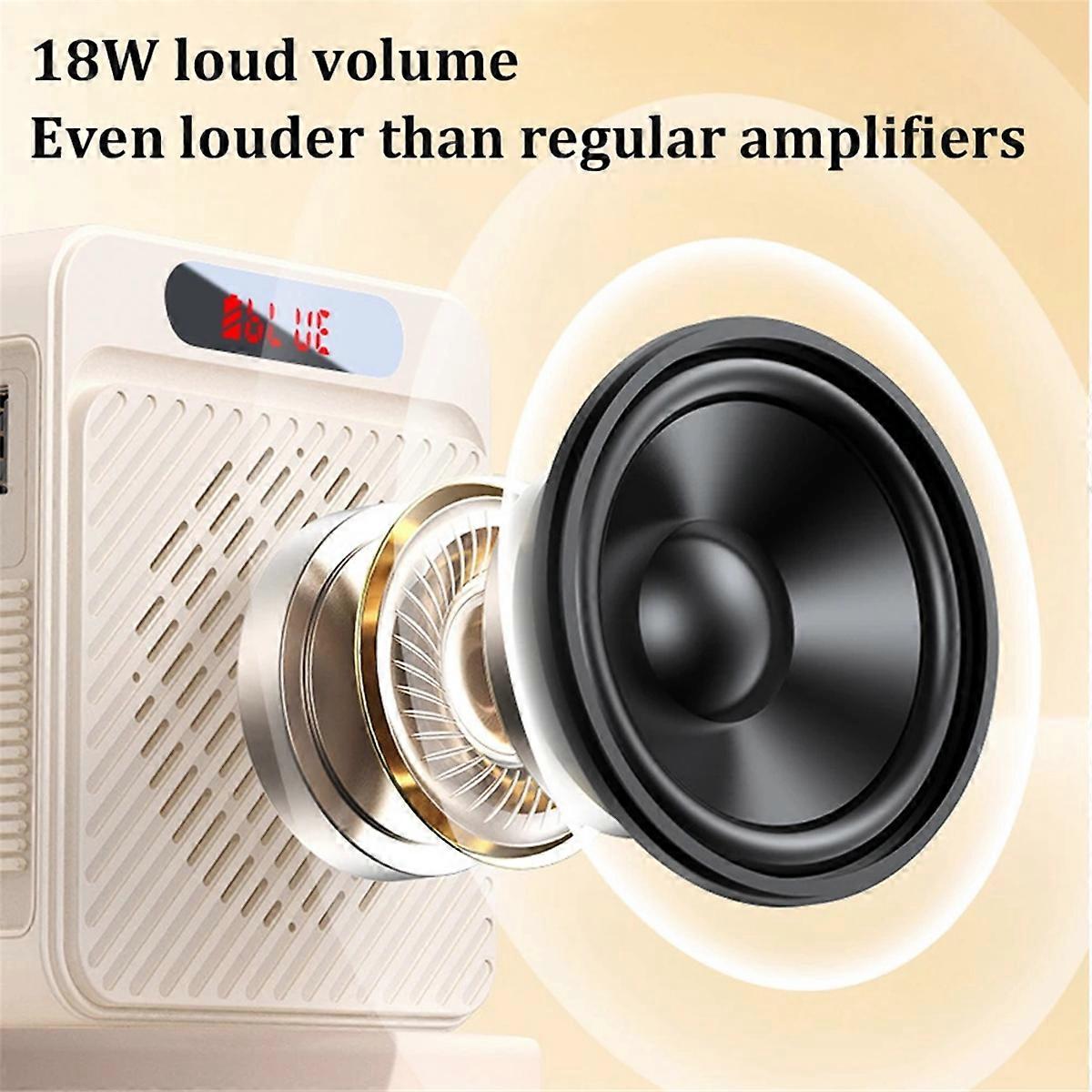 18W 2200mAh Bluetooth Voice Amplifier Multifunctional Personal Voice Speaker with Microphone Display for TeacherSpeech A