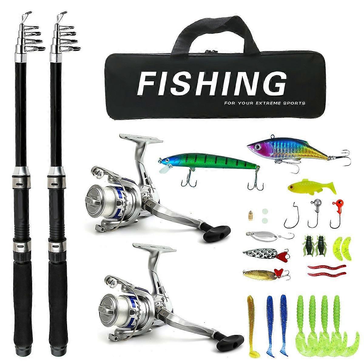 Type A Fiskestang Combot 1,8m Teleskopisk Dual Roda Ferskvandsfiskegrej Kit Med 2000