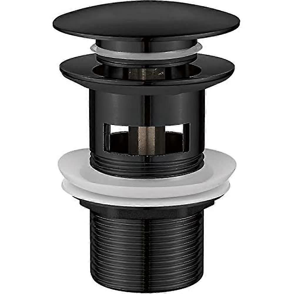 Pop Up Sink Plug Replacement, Handfatsavfall, Slitsad Click Clack Avfall med överflöde För handfat, 1/4 "Bsp, Dubbla silikontätningsbrickor, Chrome, Bl