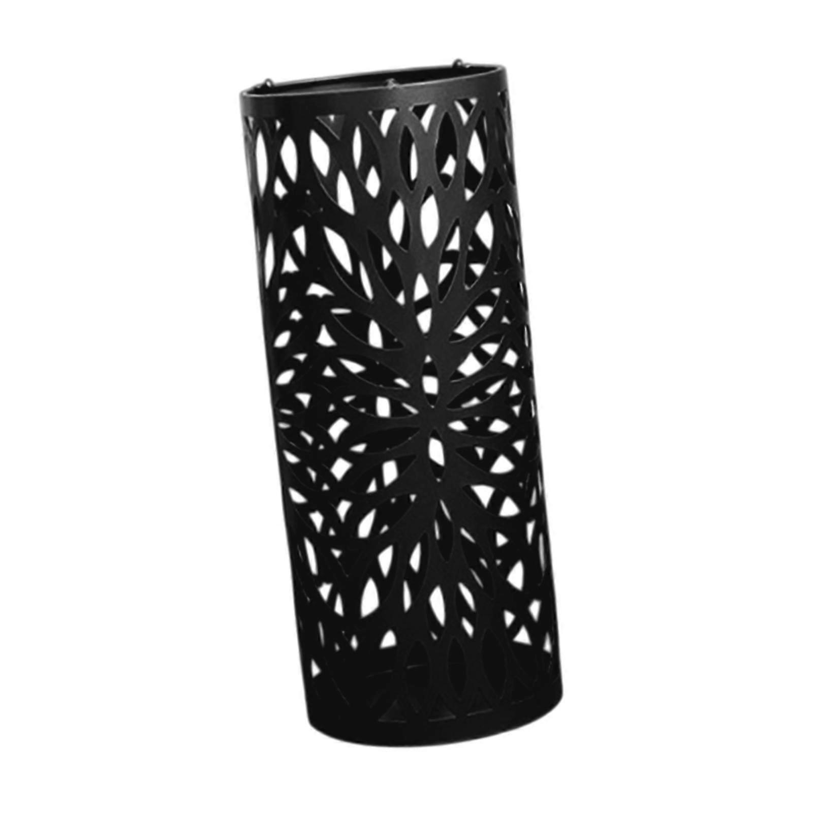 Porte-parapluie Élégant Hollowout Porte-parapluie pour cannes de ménage en plein air Noir