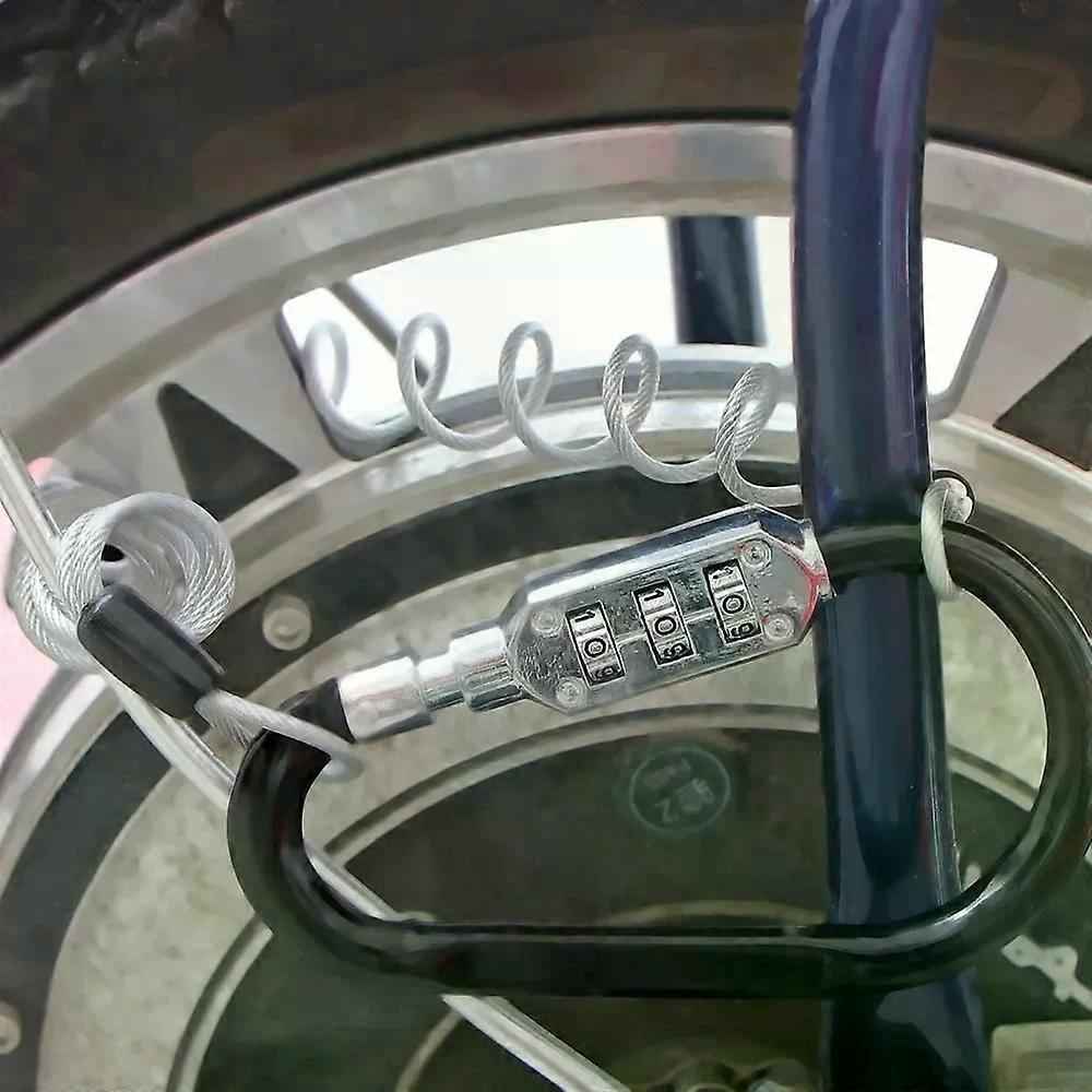 Portable Anti Theft Bike Motorcycle Helmet Lock Resettable Code PIN Spring Combination Lock High Quality Climbing Hook 10.8cm