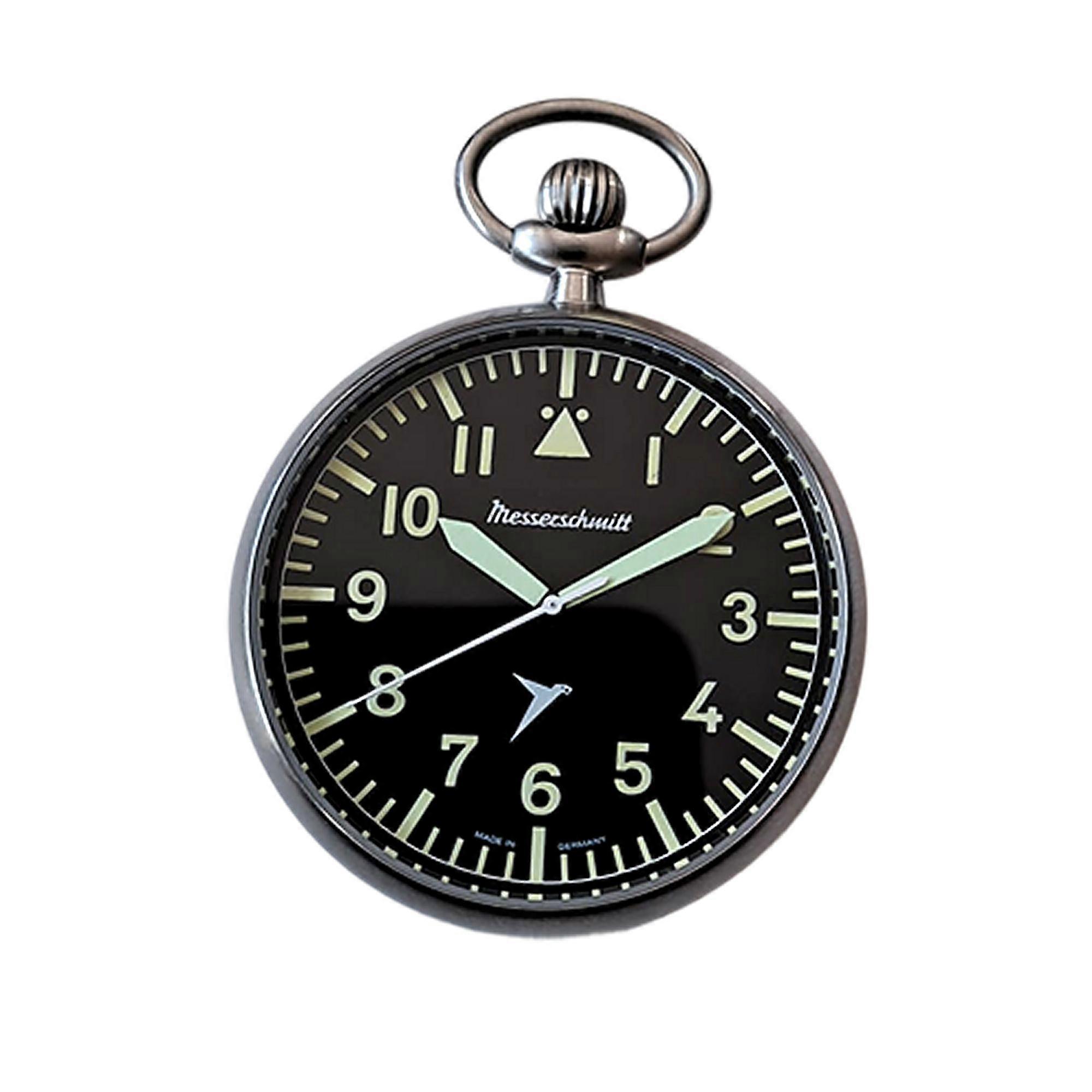 Aristo Messerschmitt ME-Tau-2 Pilot's Watch Style Pocket Watch with Chain