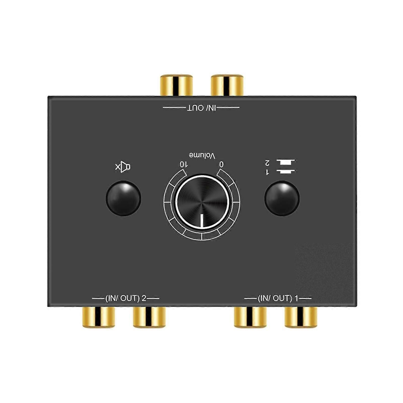 L / R Stereo Audio Switcher No External Power Required Portable for Office