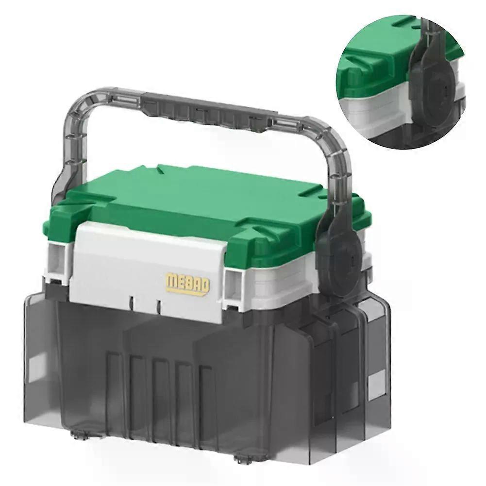 Double Layer Fishing Tackle Box with Handle Fishing Tool Storage Box Large Capacity Portable Multifunctional for Outdoor Fishing