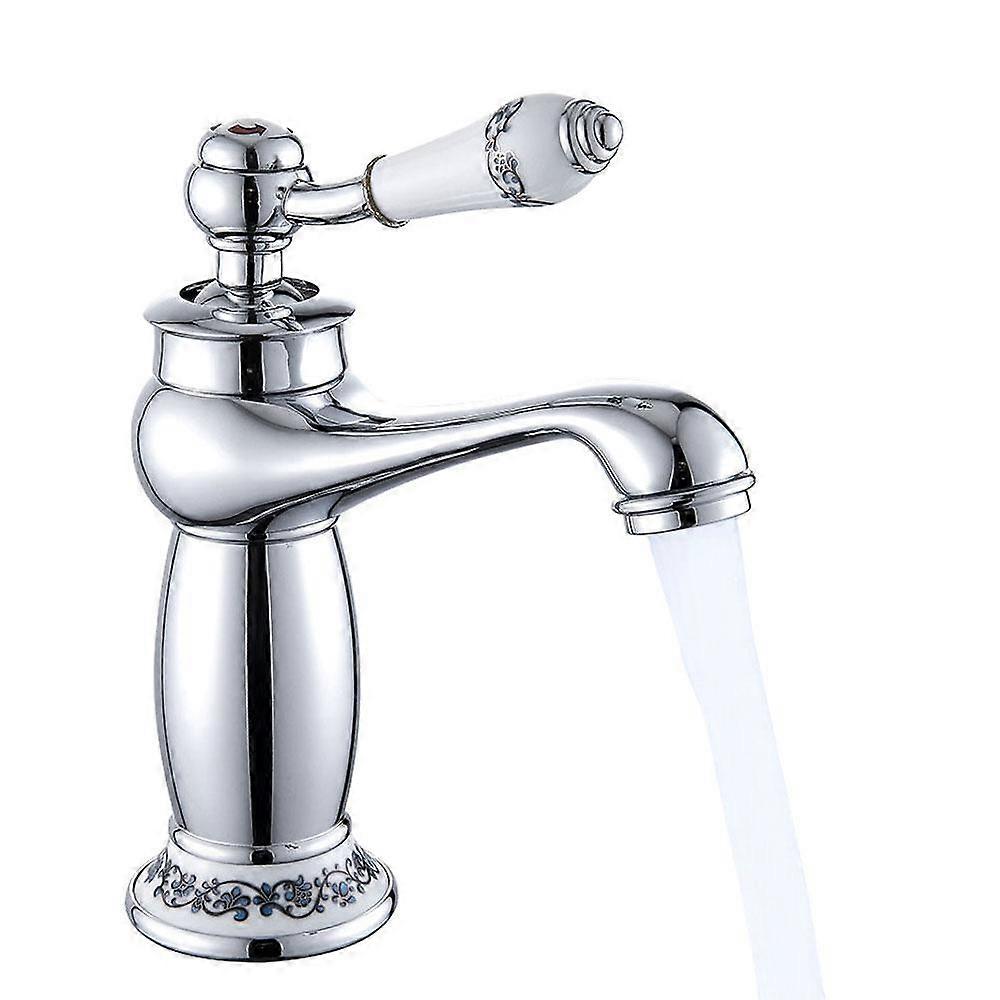Basin Sink Faucet Mixer Faucet Single Lever Hot Cold Water Tap Brass Bath Faucet Retro Water Saving Bathroom Washbasin Taps