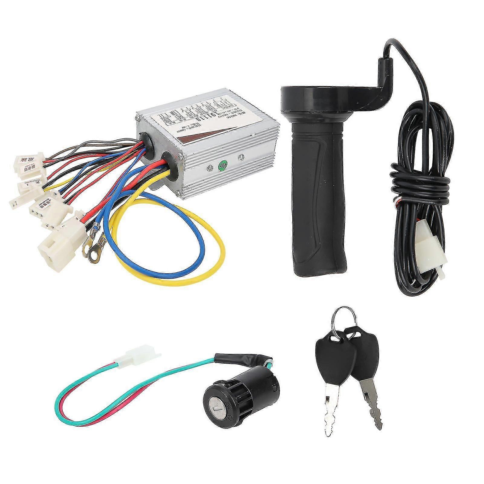 Electric Bicycle 24v 500w Twospeed Controller Throttle Grip Electric Door Lock Set