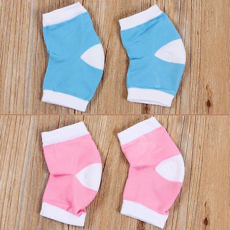 Moisturizing Gel Heel Socks - 2 Pairs Open Toe Breathable Socks and 2 Pairs Heel Protectors for Soft Foot Care