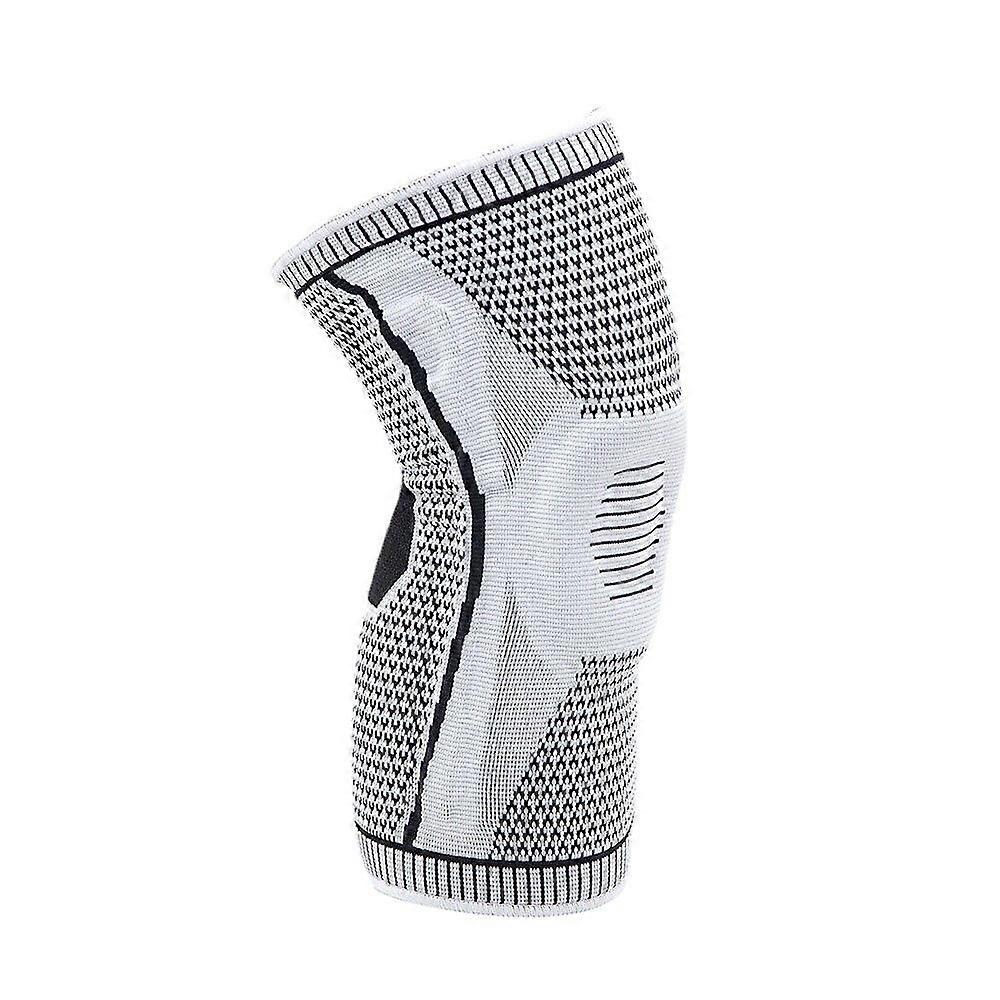 Knee Braces for Knee Pain Wraps Patella Stabilizer with Silicone Gel Spring Support, Hinged Kneepads Protector for Meniscus Tear Arthritis-Grey XL