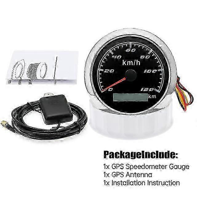 מודעה סירה ימית רכב GPS מד מהירות 85 מ"מ עמיד למים ip67 מד מהירות 30 קמ"ש 60 קמ"ש 120 קמ"ש 200 קמ"ש מד מרחק מהירות עם 7color led
