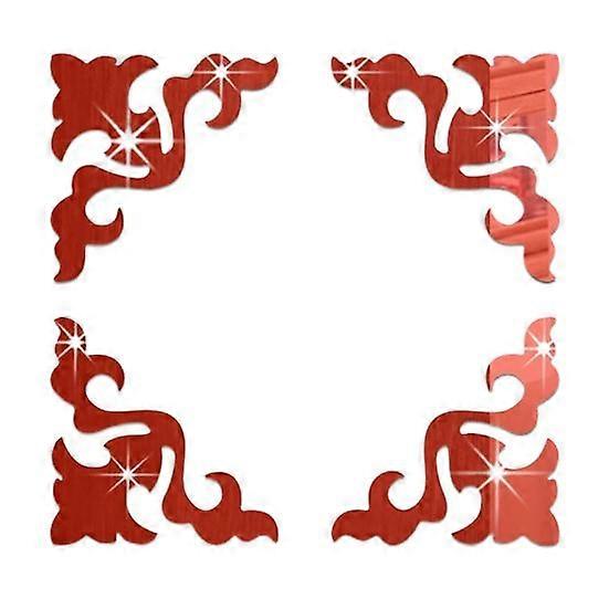 4Pcs Great Mirror Decals Smooth Removable Plastic Cabinet Furniture Mirror Decals for Living Room