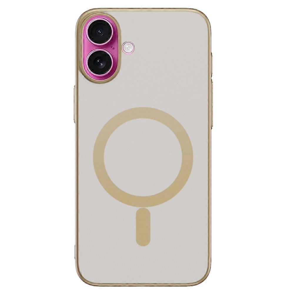 For iPhone 16 Case Compatible with MagSafe Matte PC Back Cover-Desert Gold