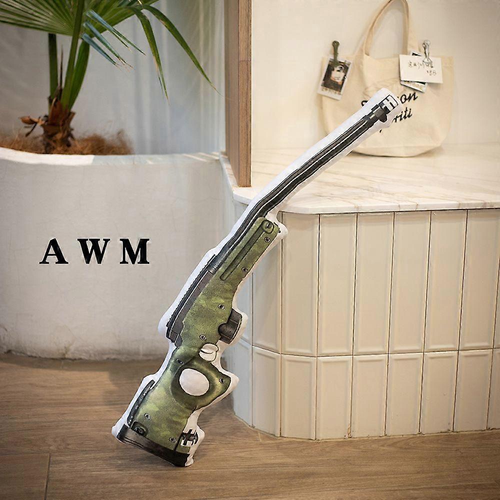 AWM (90 سم) # دمية بندقية قنص AK وهمية لعبة أفخم سلاح مسدس عموم قنبلة يدوية أطفال هدية مطبوعة رمي وسادة