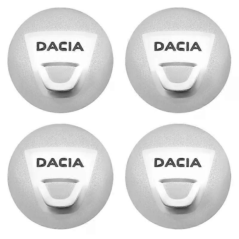 Car Styling 4pcs 56mm compatible for Dacia Emblem Badge Wheel Center Hub Cap Cover Sticker compatible for Dacia Duster Logan Sandero Lodgy Accessori