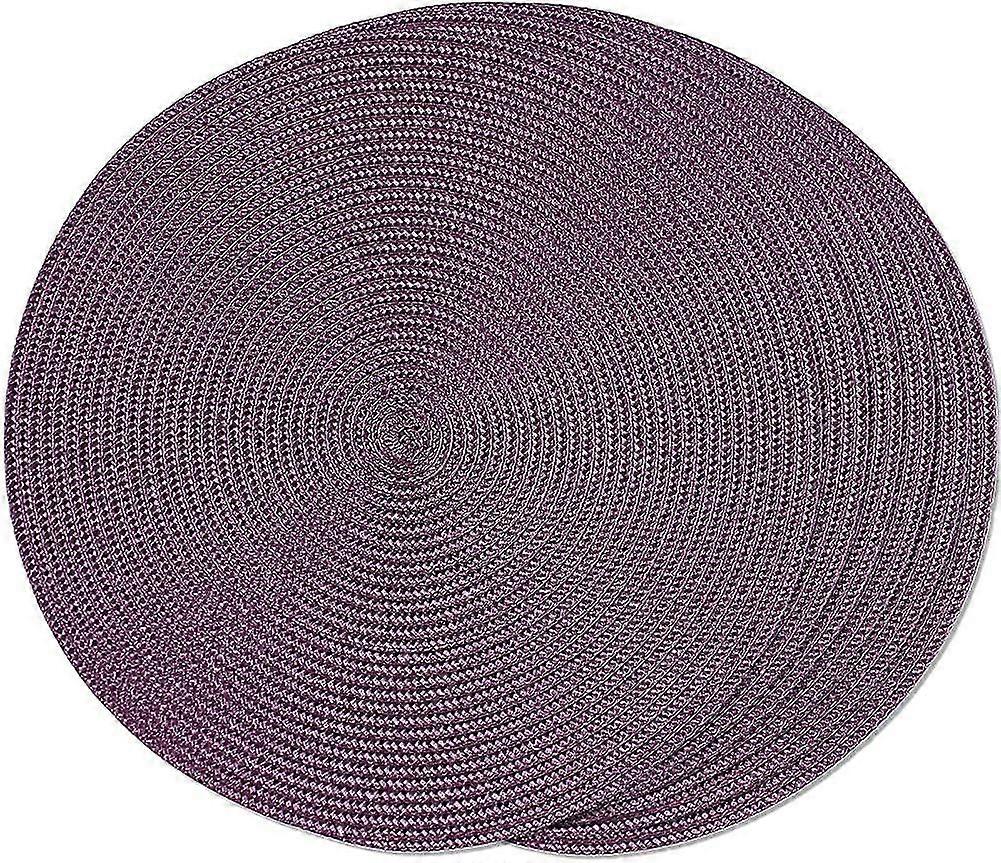 Round Braided Placemats Set Of 6 Table Mats For Dining Tables Woven Washable