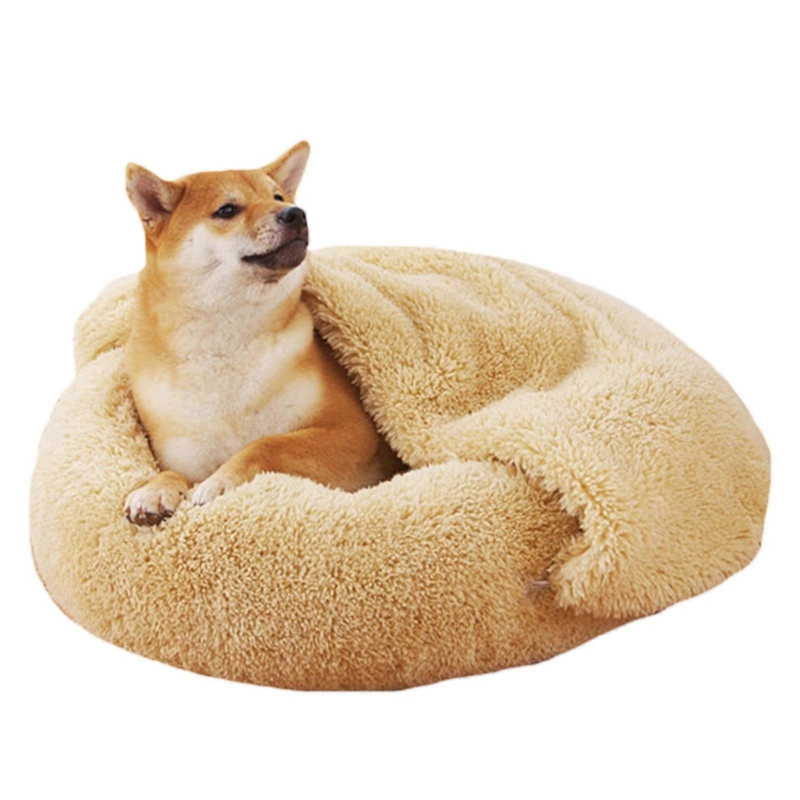 Plus Velvet Warm Doghouse Egg Tart For Cat Litter Plush Pet Sleeping Bed Warm Wi